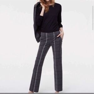 LOFT Black and Gray Plaid Pants